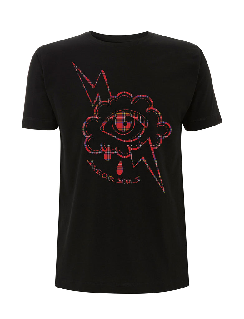 Acid Cloud Tartan Print T-Shirt