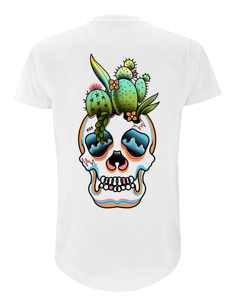 Cactus Skull Long Line T-Shirt