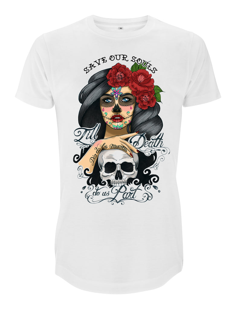 Day Of The Dead Long Line T-Shirt