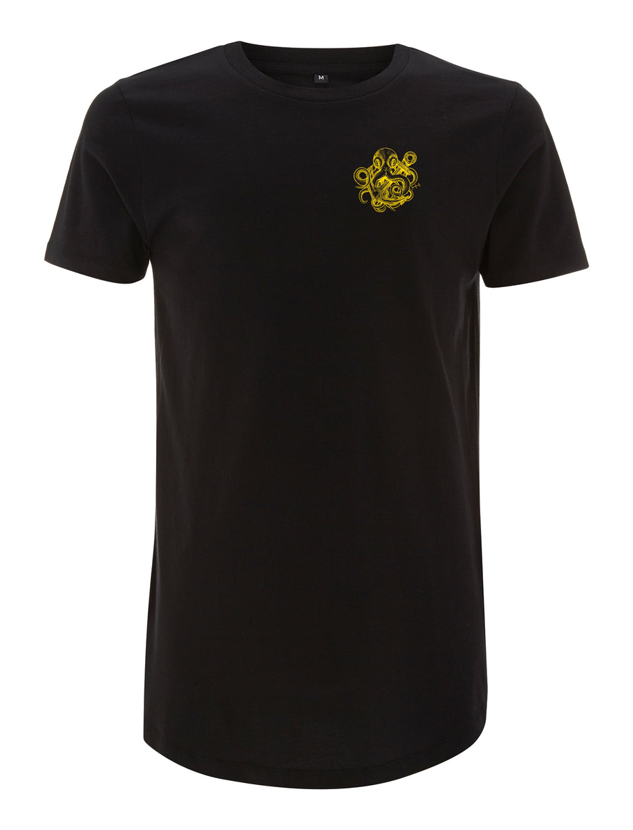 Gold Kraken Long Line T-Shirt - Save Our Souls Clothing