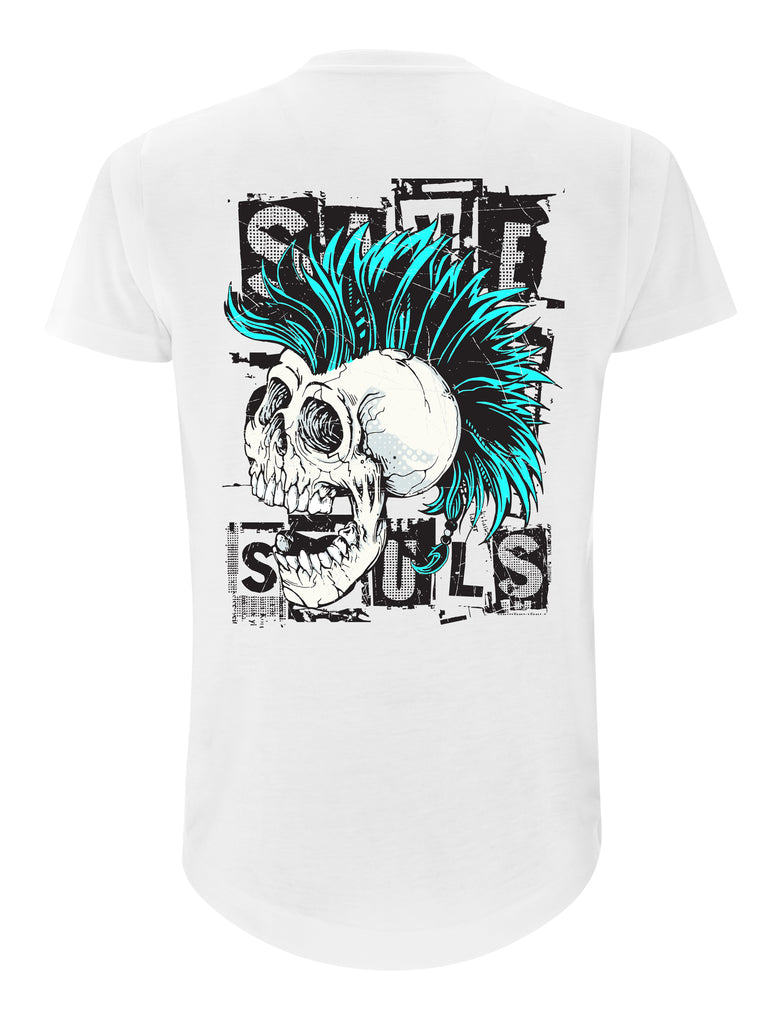 Punk Skull Long Line T-Shirt