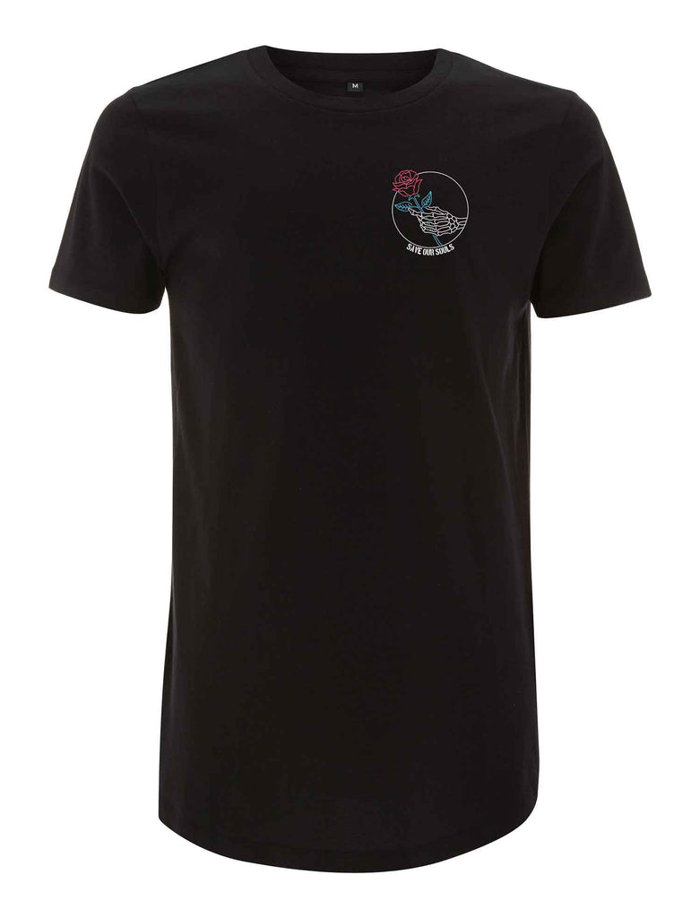 Rose In The Hand Long Line T-Shirt